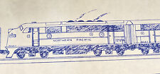 94” LONG Vintage Northern Pacific 7050 Railroad Train Blueprint Drawing Print picture
