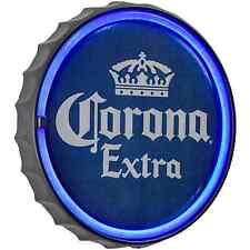 Corona Extra Neon LED Light Rope Bar Sign Bottle Cap Round Shaped Man Cave Decor picture