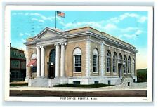 1932 Post Office View. Webster, Massachusetts MA Vintage Postcard picture