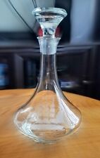 Vintage Ship Decanter with Tall Masted Ship Engraving Clear Glass Barware picture