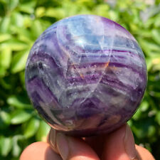 281G Natural beautiful colorful fluorite quartz crystal ballsphere healing picture