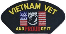Vietnam Veteran USA Flag POW And Proud 5 Inch Embroidered Patch H15 F3D36H picture