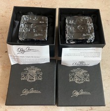 OLEG CASSINI DICE CRYSTAL SET OF 2 ~ Official Designer of Jacqueline Kennedy AG picture