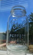 Vintage Ball Perfect Mason Made In USA 4F Square Ribbed Clear Quart Jar picture