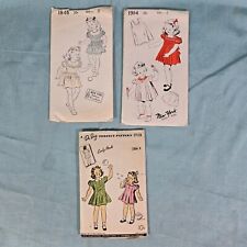 VTG 1940s 50s New York Du Barry Sewing Patterns Toddler Girls Dress Sizes 1 & 2 picture