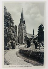 Vintage Camberley England St. Michael's Church Postcard RPPC Outside picture