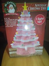 Mr Christmas Nostalgic Christmas Tree PINK 14”Ceramic Multicolor Lights (Read) picture