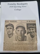 Frenchy Bordagary 1938 Sporting News Vintage Baseball Collage Newspaper Clip picture