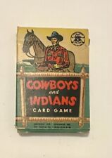 Rare Vintage 1949 COWBOYS and INDIANS CARD GAME Full Deck with BOX Ed-U-Cards picture