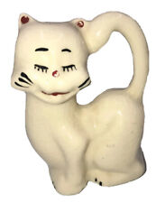 Anthropomorphic Cat Vintage Ceramic Figurine White ￼rio hondo Cute picture
