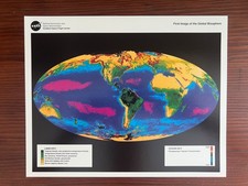 Vintage NASA: First Image of Global Biosphere, 8 x 10 Lithograph picture
