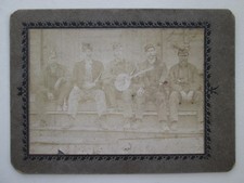 Coal Miners After Work Shift Banjo Music Alcohol Pipe Tobacco Antique Photograph picture