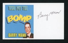 Barry Mann Songwriter of the Mann & Weil songwriting team Signed 3x5 Card G1422 picture