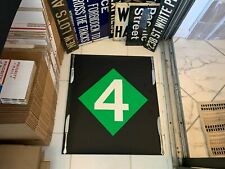 26X23 NYC SUBWAY ROLL SIGN #4 EXPRESS MANHATTAN BROOKLYN CROWN HEIGHTS FLATBUSH picture