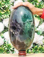 Huge 255MM Green Fluorite Crystal Healing Reiki Chakra Metaphysical Power Lingam picture