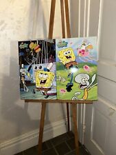 2 SpongeBob SquarePants Tin Wall Art 2003. 10.25” x 15.75” Stephen Hillenburg picture
