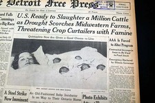 DUST BOWL Great Depression Farming Farms Livestock Famine Drought 1934 Newspaper picture