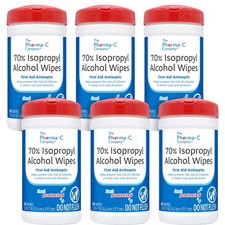70% Isopropyl Alcohol Wipes 6 pack 40ct Canisters Bulk IPA First Aid Antise... picture