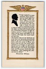 c1910's Patriotic Silhouette Volland Woodrozo Wilson Embossed Antique Postcard picture