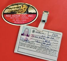 Red Adair Gulf War Oil Well Disaster/Kuwait Government Work Badge/Permit 1991 picture