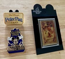 RARE M.Mouse Tower of Terror2000/1989 RARE Indiana Jones/1953 Peter Pan T. Pins picture