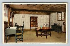 Boston MA-Massachusetts, Family Living Room, Paul Revere House Vintage Postcard picture