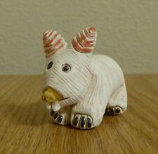 Vintage Handmade Peruvian Clay White Wombat Figurine from Peru picture