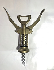 Vintage Italian Solid Brass Double Lever Corkscrew Wine Opener Italy picture