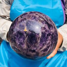 8.42LB  Natural Beautiful Dream Amethyst Quartz Crystal Sphere Ball Healing 129 picture