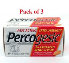 Percogesic Fast Acting Extra Strength Pain Relief Coated Caplets 40 Count 3 Pack picture