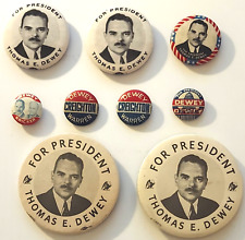 Thomas Dewey For President Campaign Buttons 10 In All From The 1940's Republican picture
