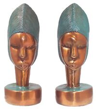 Vtg./Antique Marion Bronze Nubian Bookends / Figures, Hand Crafted, 9” High picture