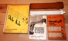 MANNHEIM ACU-MATH #400 B SLIDE RULE and instruction book lot picture