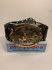 VINTAGE 1978 HOFFMAN - PBR - PRO RODEO STEER WRESTLING RIDING BUCKLE DECANTER picture