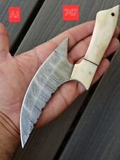 Damascus Knife Damascus Steel Hunting Knives Ulu Skinner Tactical Camel Bone picture