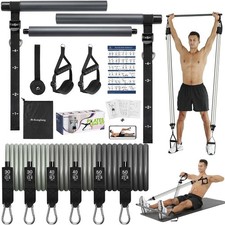 Upgraded Pilates Bar Kit with Resistance Bands Natural Latex for Women & Men, He picture