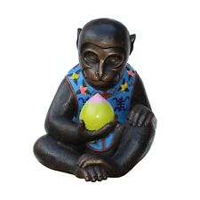 Handmade Brown Bronze Metal Ape Monkey with Peach Figure cs5314 picture