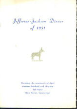 Jefferson-Jackson Dinner New Haven CT 1951 program picture