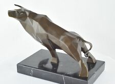 Art Deco Style Statue Sculpture Taurus Wildlife Art Nouveau Style Bronze Signed picture