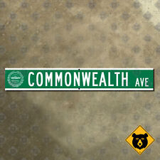Boston Commonwealth Avenue marker road sign University city seal one-sided 30x4 picture