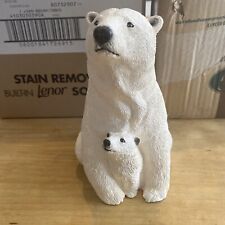 Mother Polar Bear With Baby Cub Heavy Ornament picture