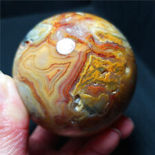 TOP 382G 65mm Natural Polished Banded Agate Crystal Sphere Ball Healing YWD210 picture