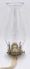 Antique No. 1 White Flame Light Co Oil Kerosene Lamp Burner w/ Pearl Top Chimney picture