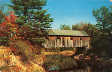 South Andover ME Maine, Old Lovejoy Covered Bridge, Vintage Postcard picture