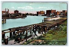c1910View Harbor Pier Ship Bridge Exterior North Tonawanda New York NY Postcard picture