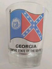Vintage State Of Georgia Flag Shot Glass. Great Condition   picture