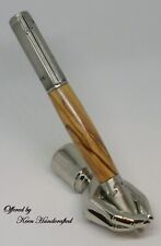 lz - Keen Premium Handcrafted Olivewood Footprints the Sand Antique Pewter Pen picture