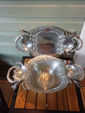 Arthur Court Crab Serving Platter And Tray Set Bowl Aluminum Shellfish Vintage picture