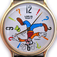 VINTAGE Disney GOOFY ANIMATED WATCH Up Side Down Rotating Head LORUS Wristwatch picture