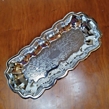 Vintage Tray Celery Dish? Small Tray Silver Colored Holiday picture